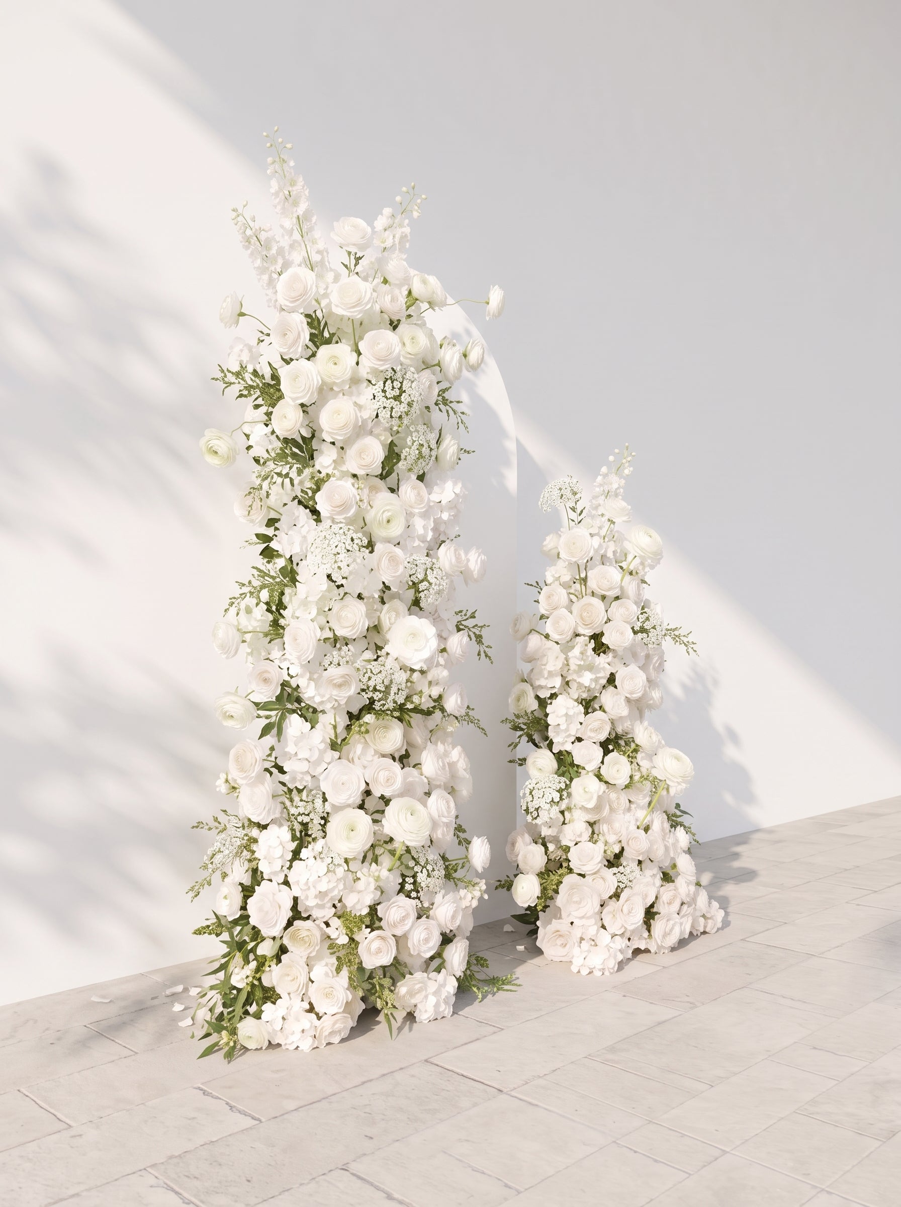 Karelie:  Wedding Background Arch Pillar Decorative Flower Row Excluding Frame — left view