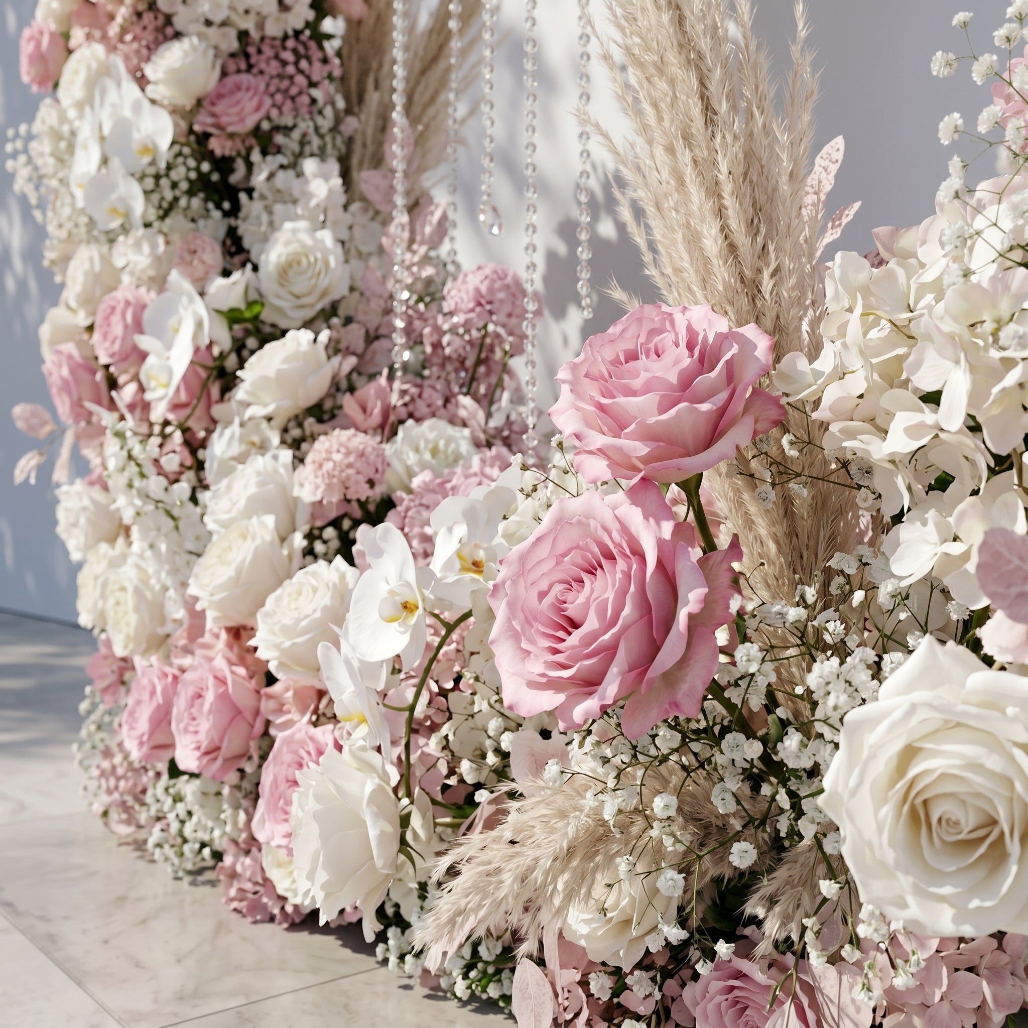Karellora Moon Arch:Wedding Party Background Floral Arch Decoration Including Frame