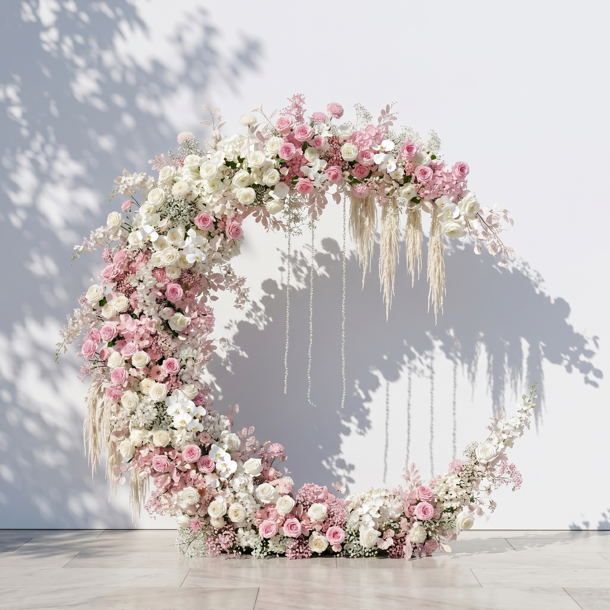 Karellora Moon Arch:Wedding Party Background Floral Arch Decoration Including Frame