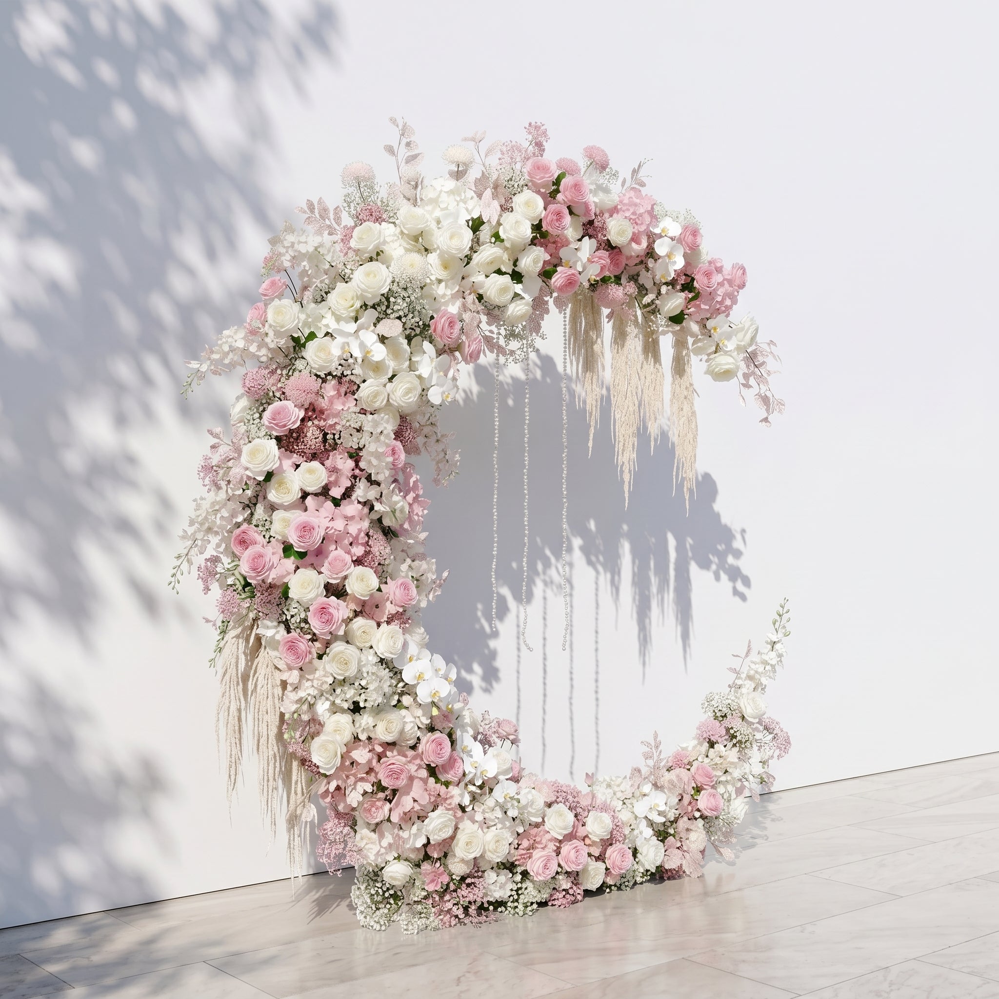 Karellora Moon Arch:Wedding Party Background Floral Arch Decoration Including Frame