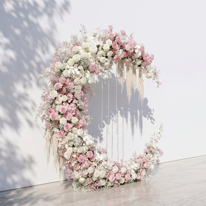 Karellora Moon Arch:Wedding Party Background Floral Arch Decoration Including Frame