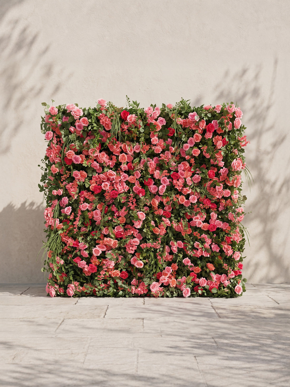 Karelnella: 5D Fabric Artificial rolling up curtain flower wall — front view