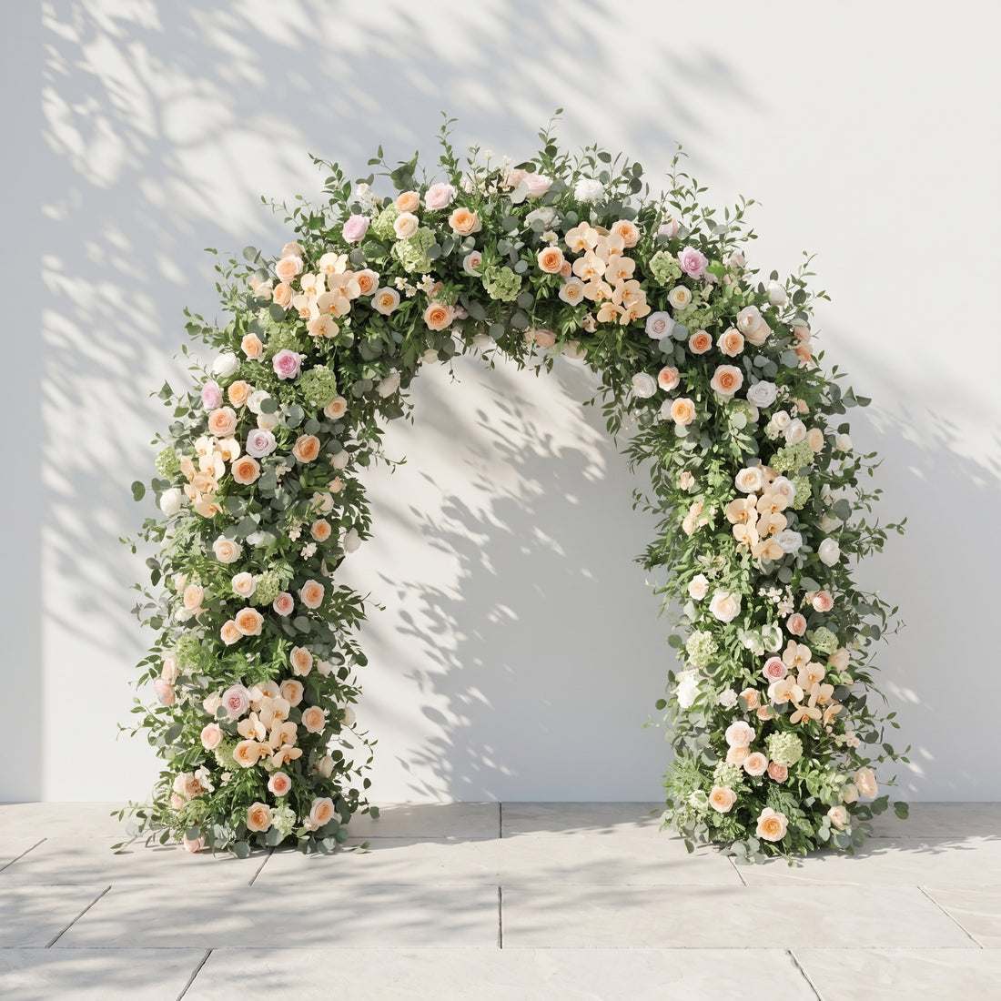 Keirmira Flower Arch: 2026 New Luxury Floral Arch with White and Champagne Roses Flower Arch for Weddings&amp;Events Decoration Incuding Frame