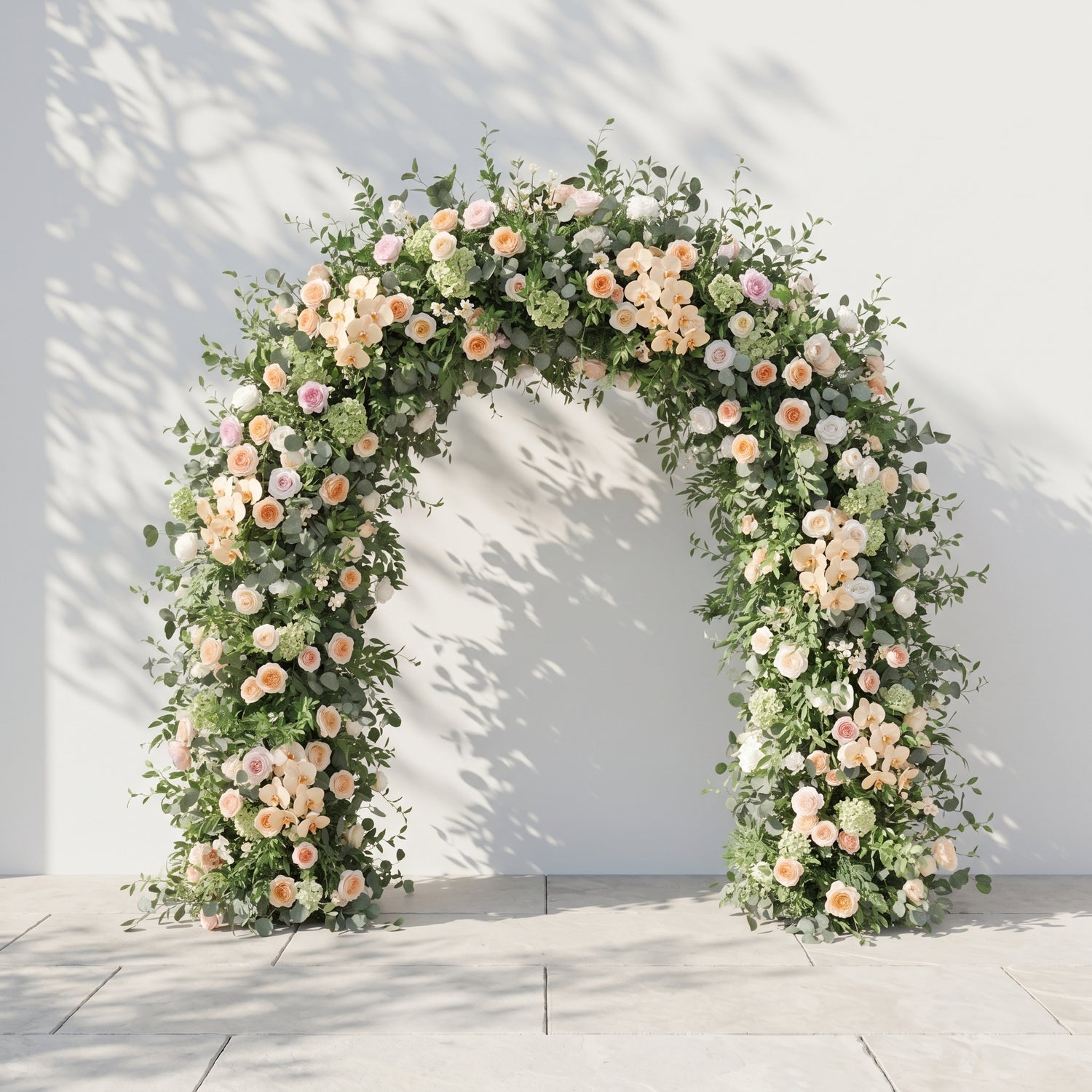 Keirmira Flower Arch: 2026 New Luxury Floral Arch with White and Champagne Roses Flower Arch for Weddings&amp;Events Decoration Incuding Frame