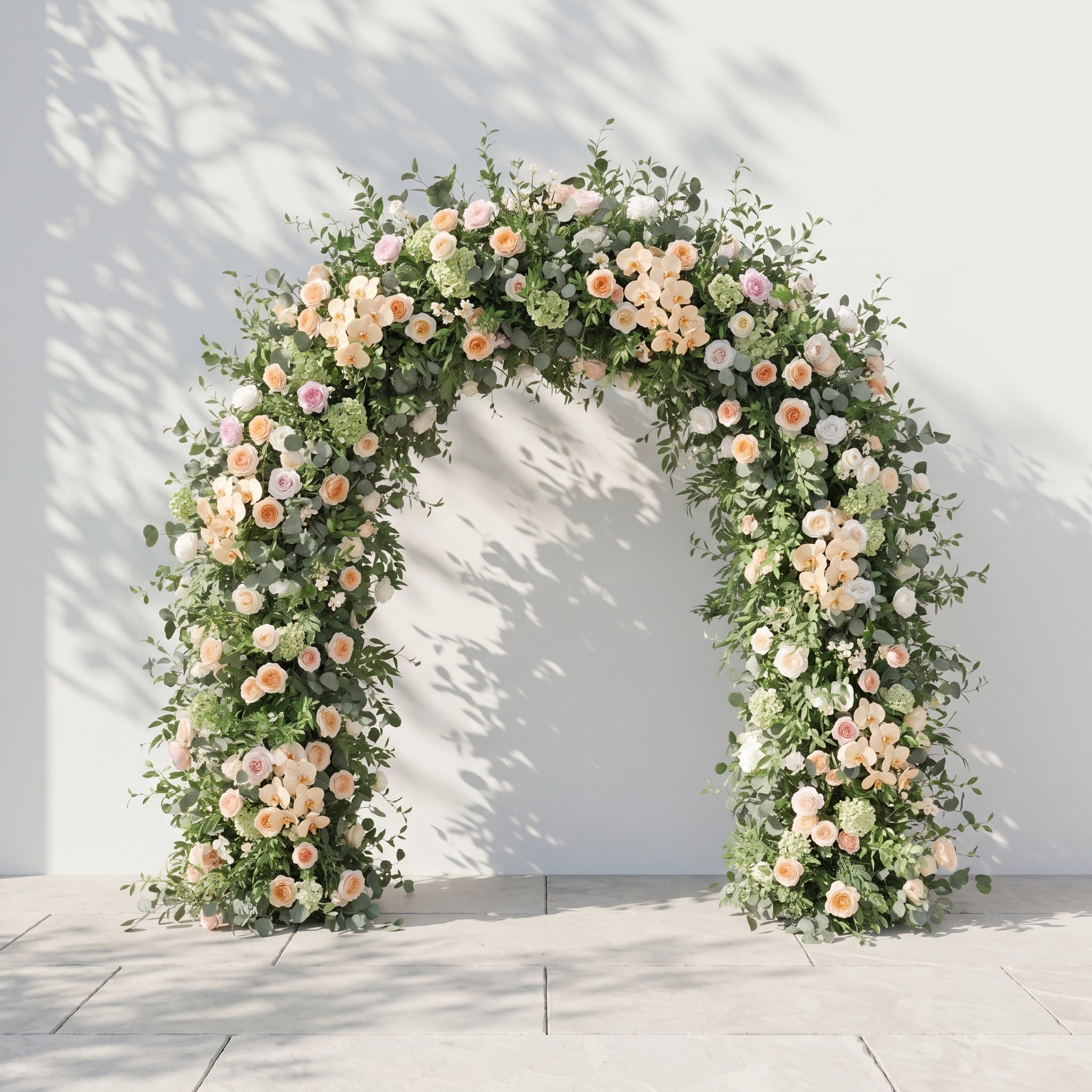Keirmira Flower Arch: 2026 New Luxury Floral Arch with White and Champagne Roses Flower Arch for Weddings&amp;Events Decoration Incuding Frame
