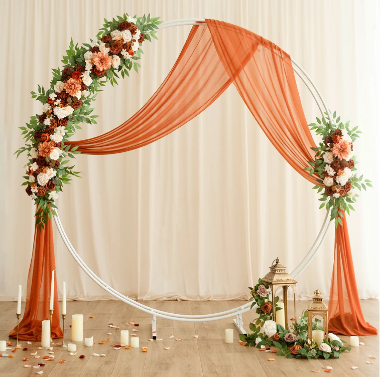 L007: 2023 Wedding Background Decoration Drapes and Flower Arrangement Not including the Frame Rose Morning