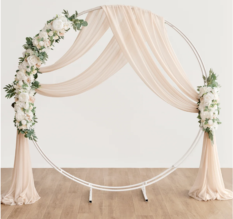 L008: 2023 Wedding Background Decoration Drapes and Flower Arrangement Not including the Frame Rose Morning