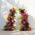 Laeliva:Luxury Pink&Red Roses Flower Arch with Greenery for Garden Weddings&Event Decor Including Frame laeliva front