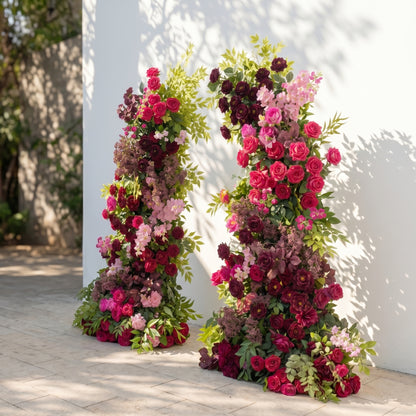 Laeliva:Luxury Pink&amp;Red Roses Flower Arch with Greenery for Garden Weddings&amp;Event Decor Including Frame laeliva right
