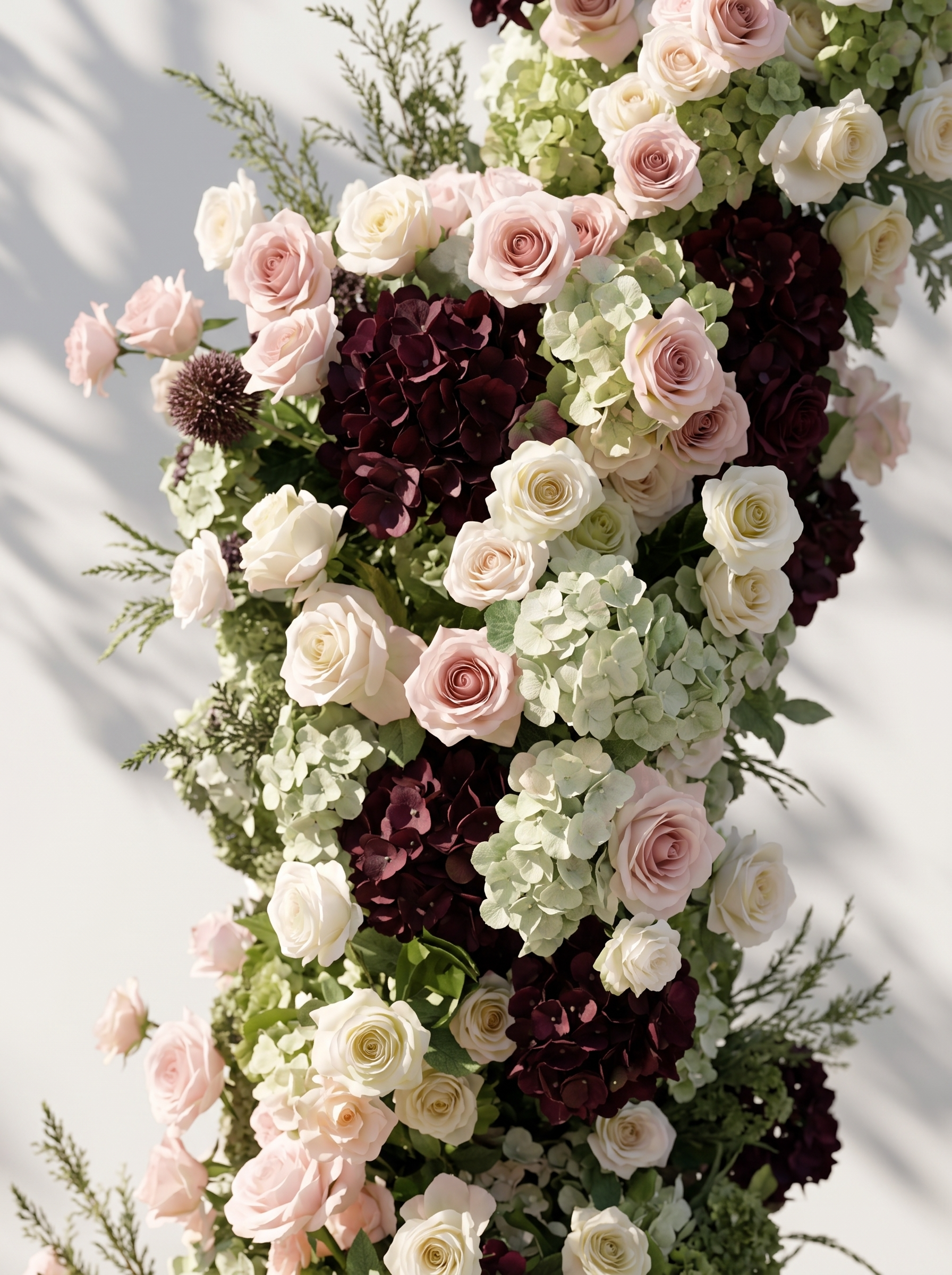 Laellune Luxury Horn Shaped Flower Arch with Frame for Wedding Party Event Backdrop Decoration — floral detail