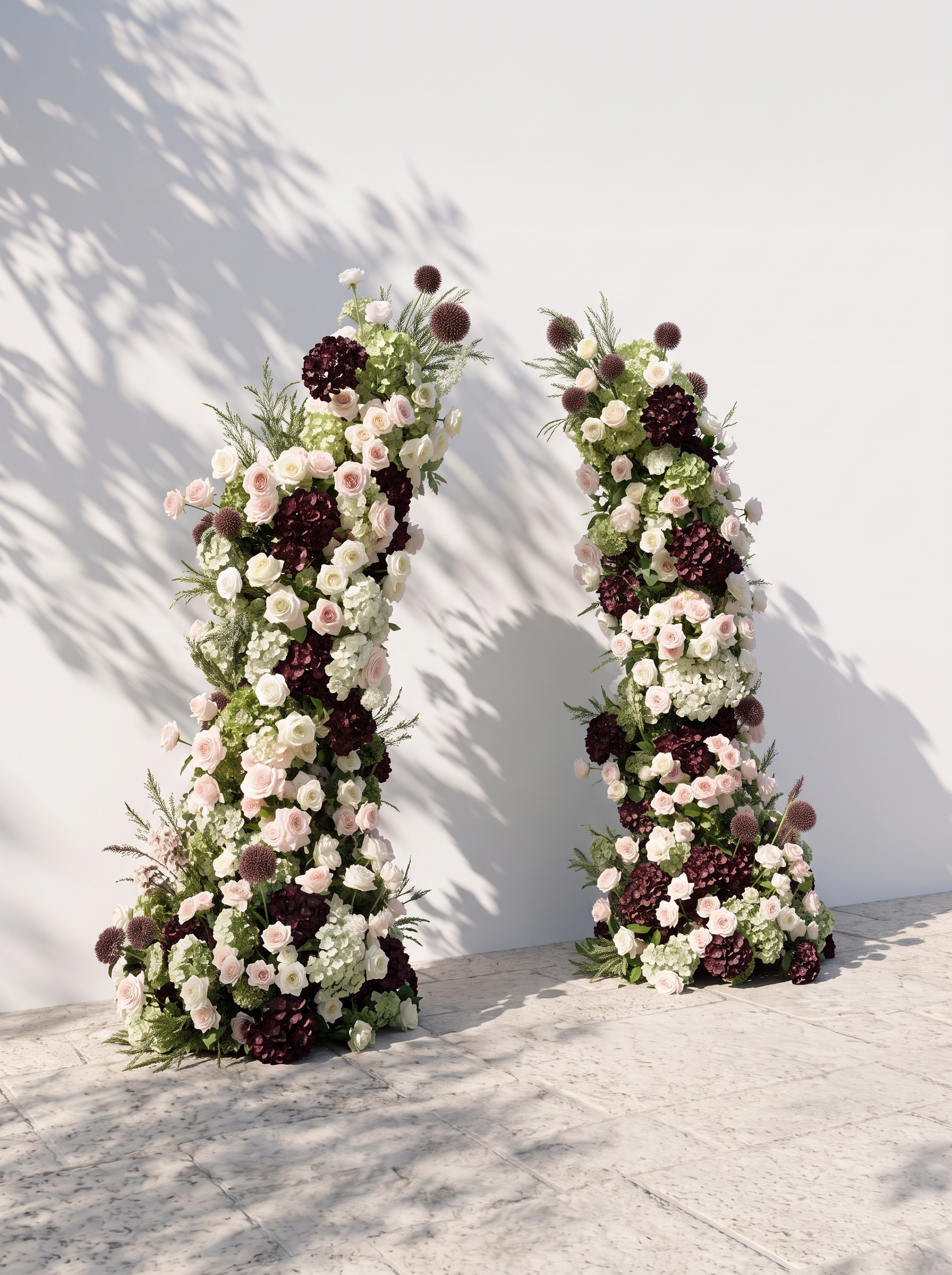 Laellune Luxury Horn Shaped Flower Arch with Frame for Wedding Party Event Backdrop Decoration — left view
