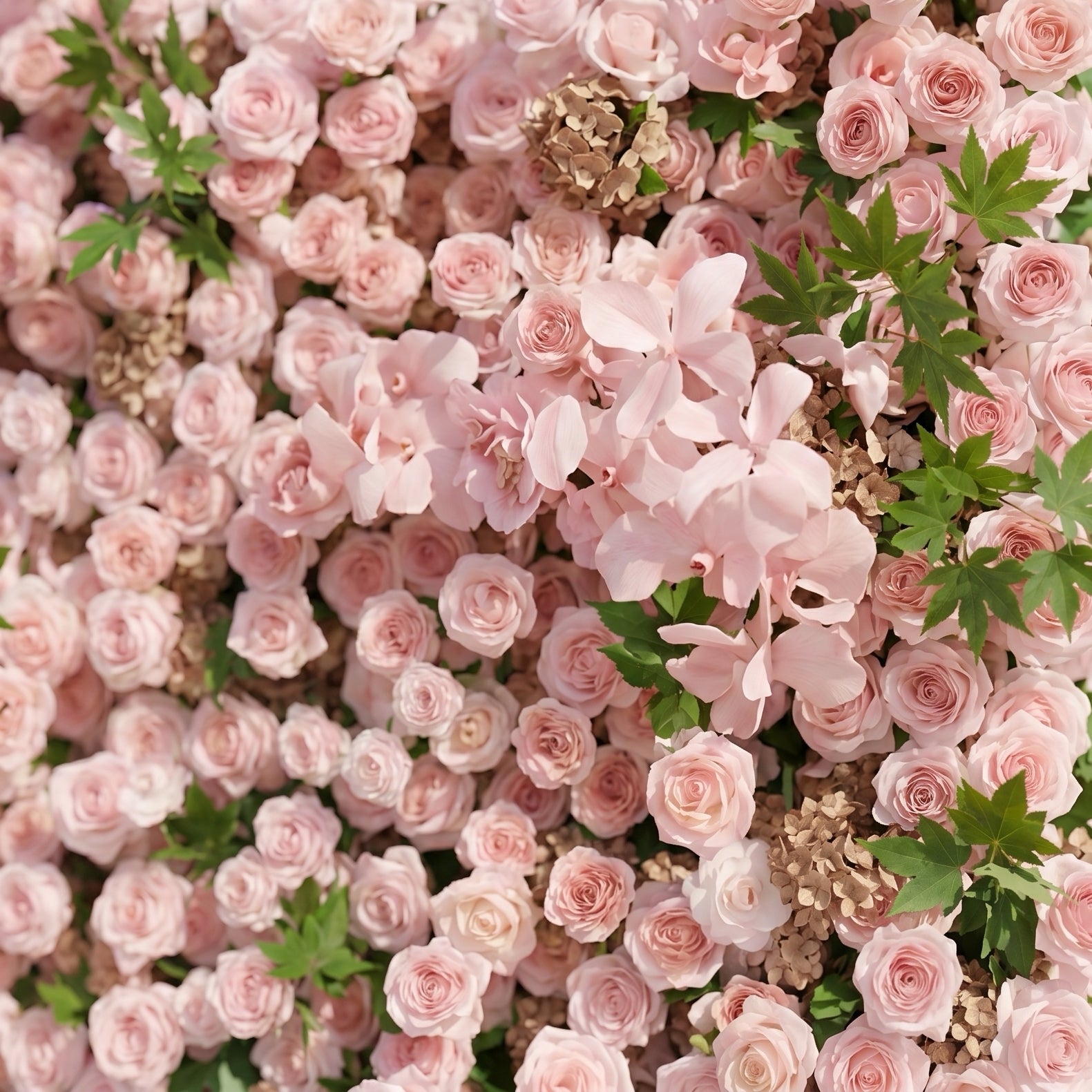 Laelsira:Luxury 5D Artificial Roll-up Pink Roses Flower Wall for Weddings&amp;Event Decor laelsira detail 3