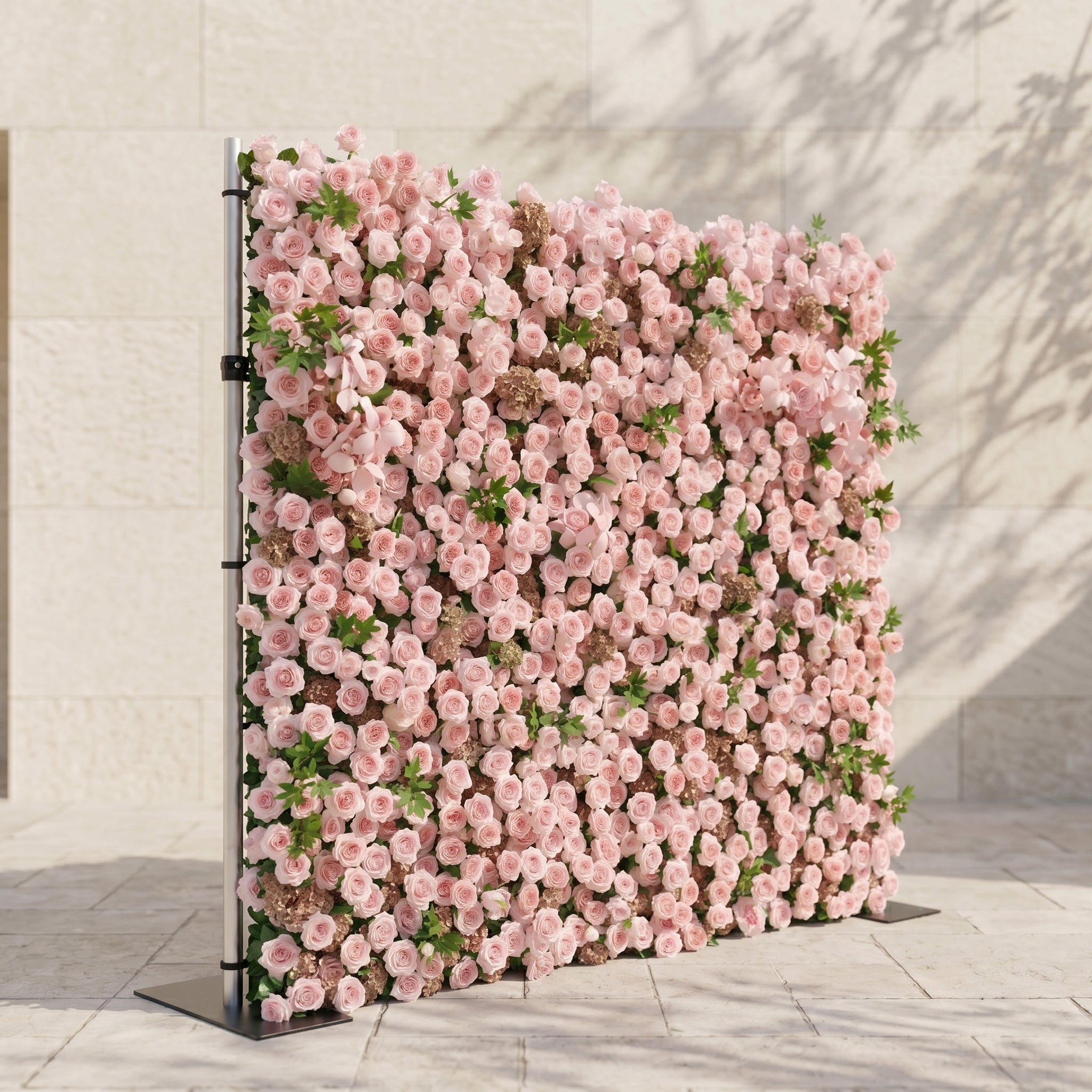 Laelsira:Luxury 5D Artificial Roll-up Pink Roses Flower Wall for Weddings&amp;Event Decor laelsira left