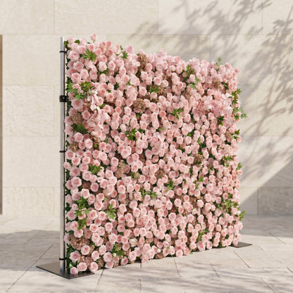 Laelsira:Luxury 5D Artificial Roll-up Pink Roses Flower Wall for Weddings&amp;Event Decor laelsira left