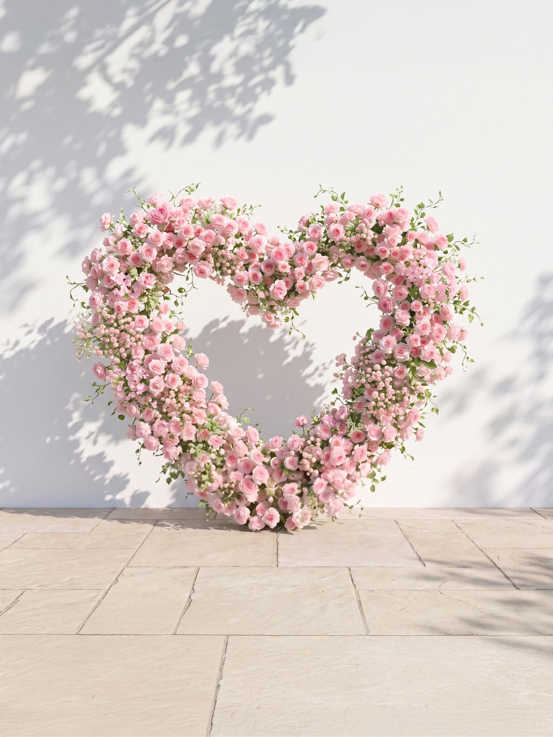 Larmira Heart-Shaped Floral Arch for Elegant Garden Wedding &amp; Proposal Party — front view