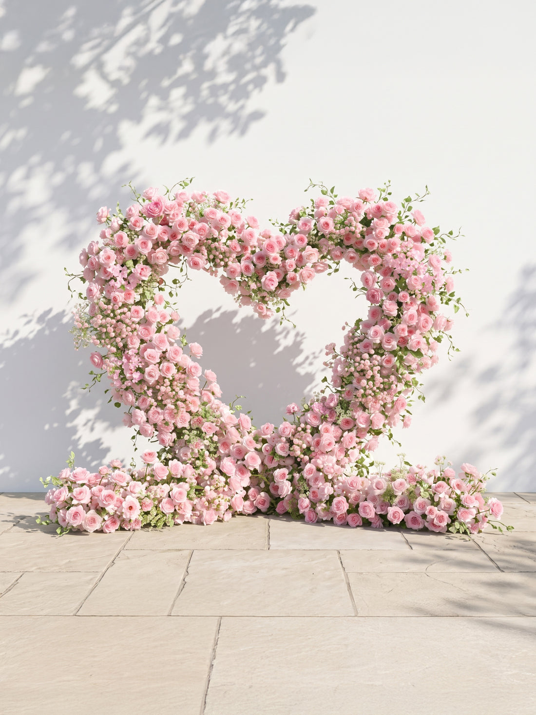 Larmira Heart-Shaped Floral Arch for Elegant Garden Wedding &amp; Proposal Party Including 2 Runners