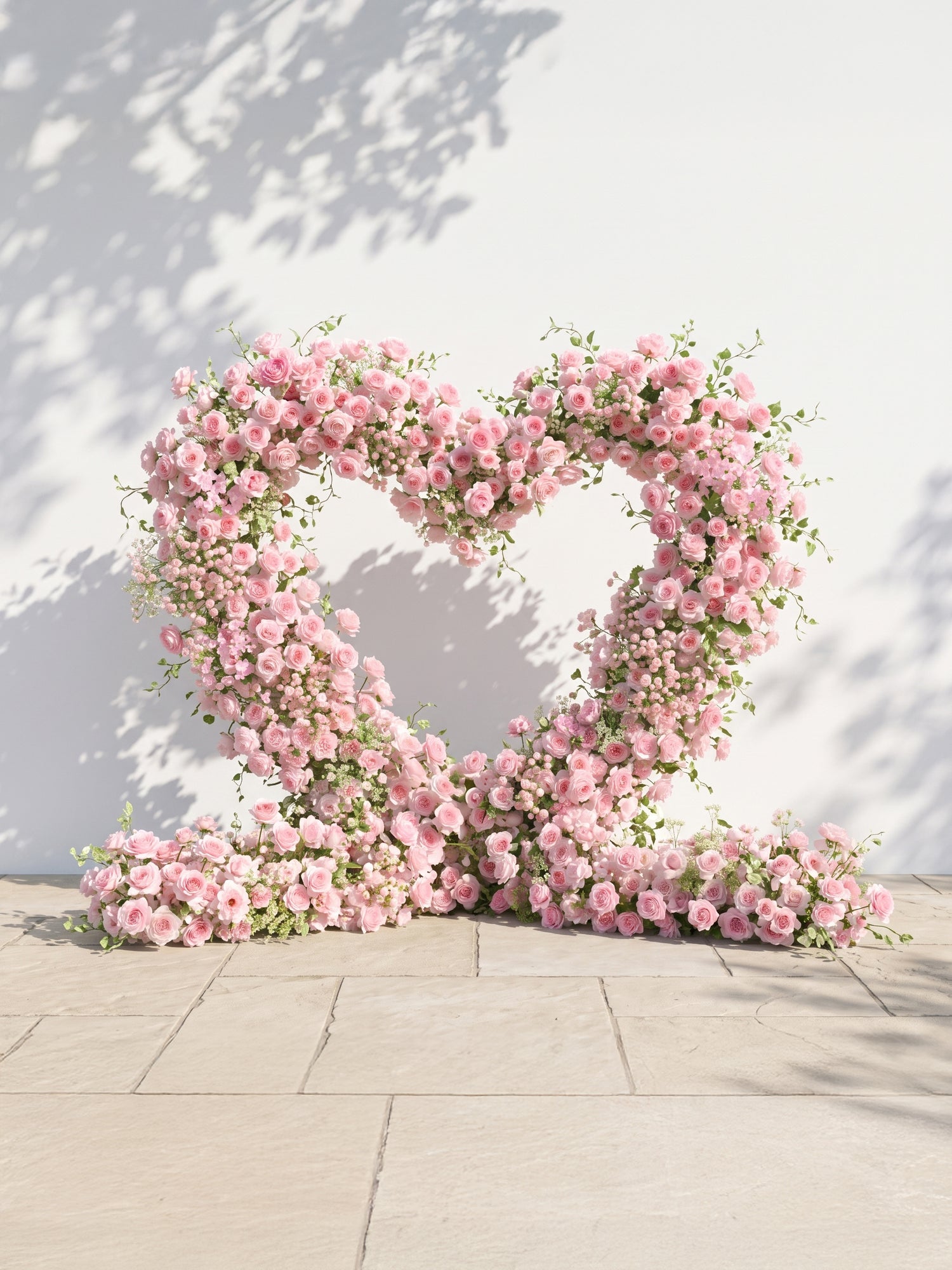 Larmira Heart-Shaped Floral Arch for Elegant Garden Wedding &amp; Proposal Party Including 2 Runners