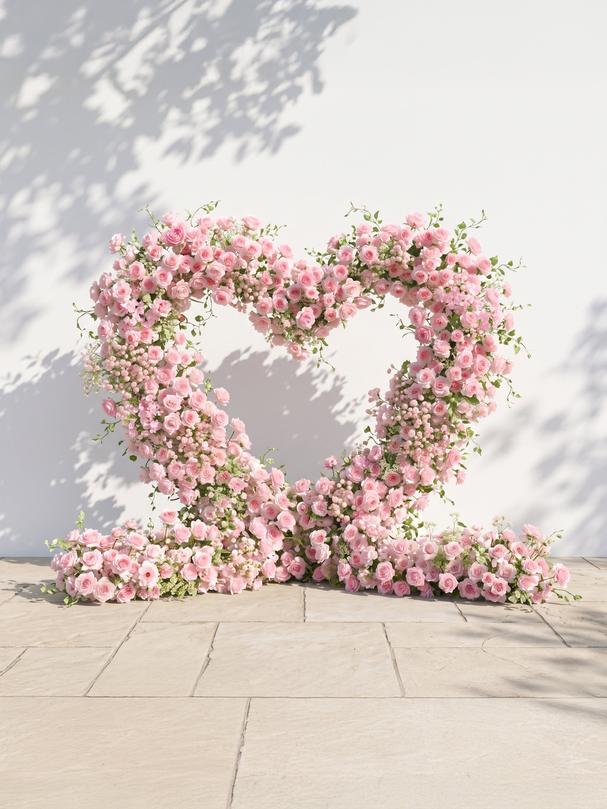 Larmira Heart-Shaped Floral Arch for Elegant Garden Wedding &amp; Proposal Party Including 2 Runners