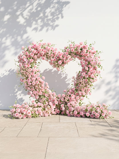 Larmira Heart-Shaped Floral Arch for Elegant Garden Wedding &amp; Proposal Party Including 2 Runners