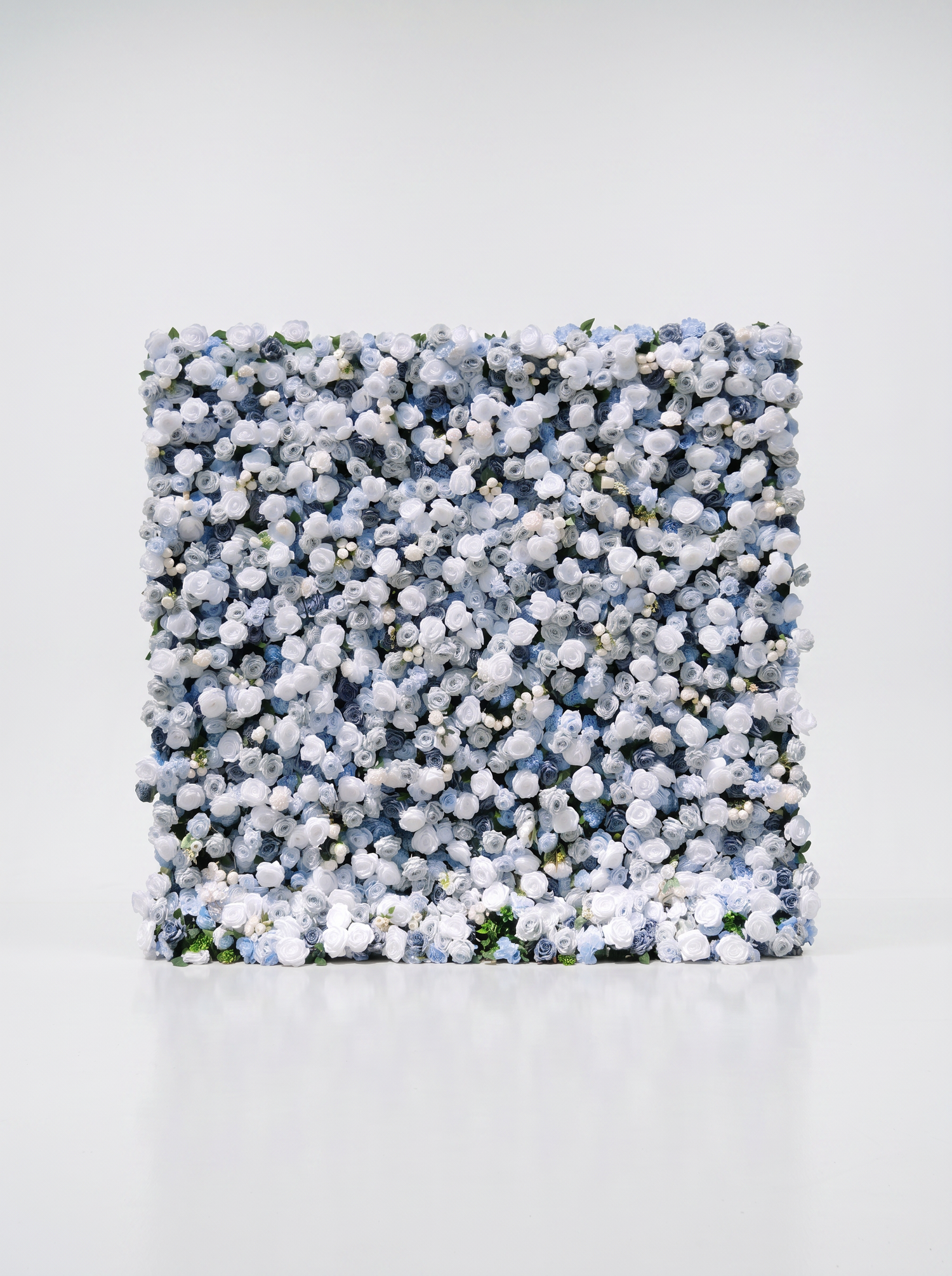 Lioraria 5D Fabric Artificial rolling up curtain flower wall — white background view