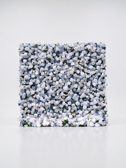 Lioraria 5D Fabric Artificial rolling up curtain flower wall — white background view