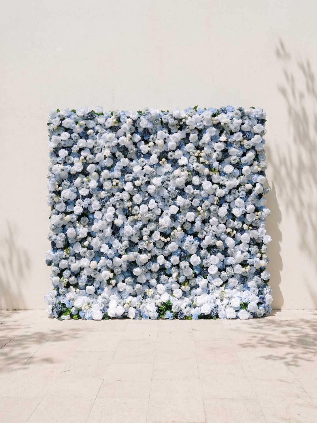 Lioraria 5D Fabric Artificial rolling up curtain flower wall — front view