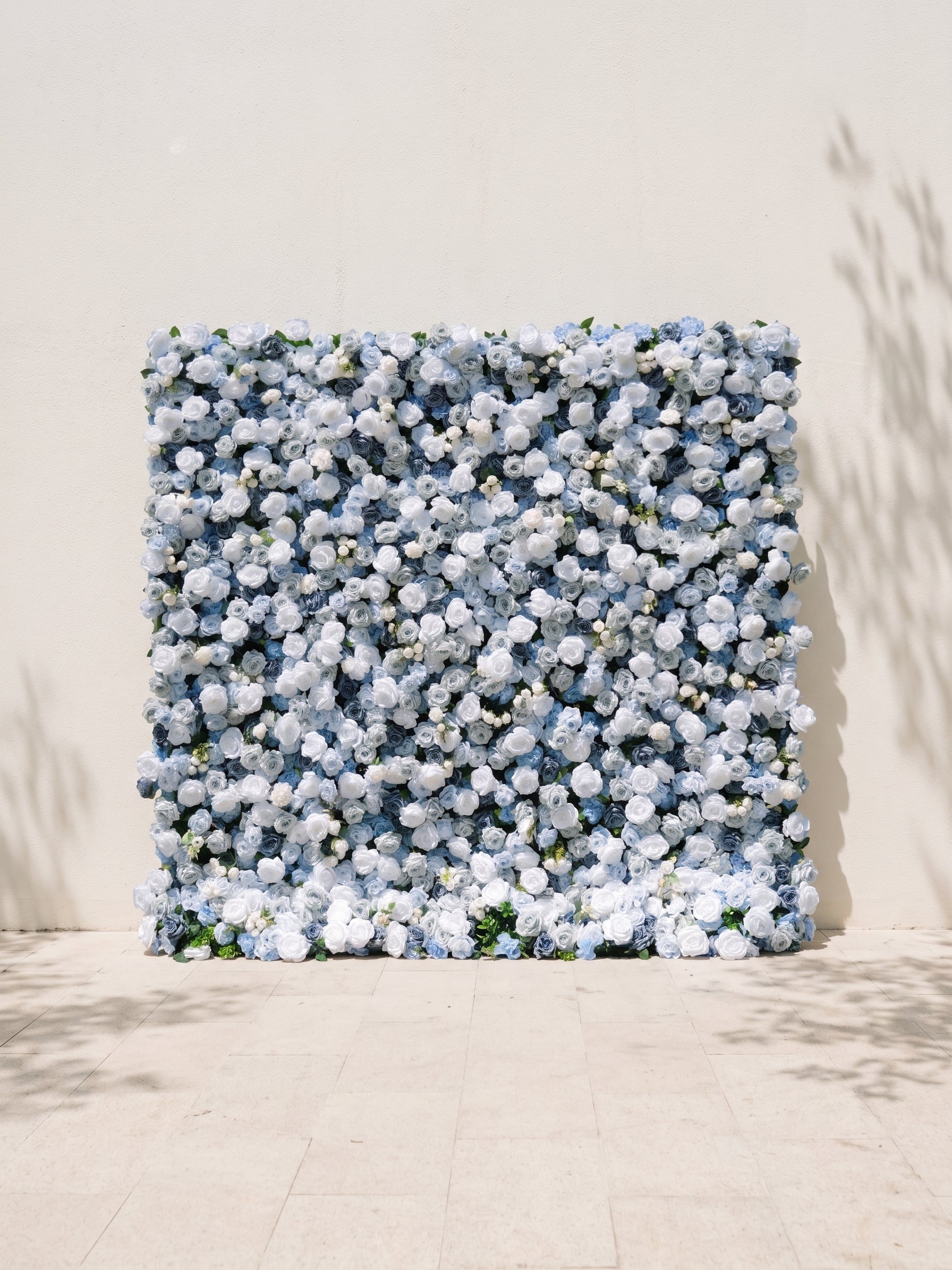 Lioraria 5D Fabric Artificial rolling up curtain flower wall — front view
