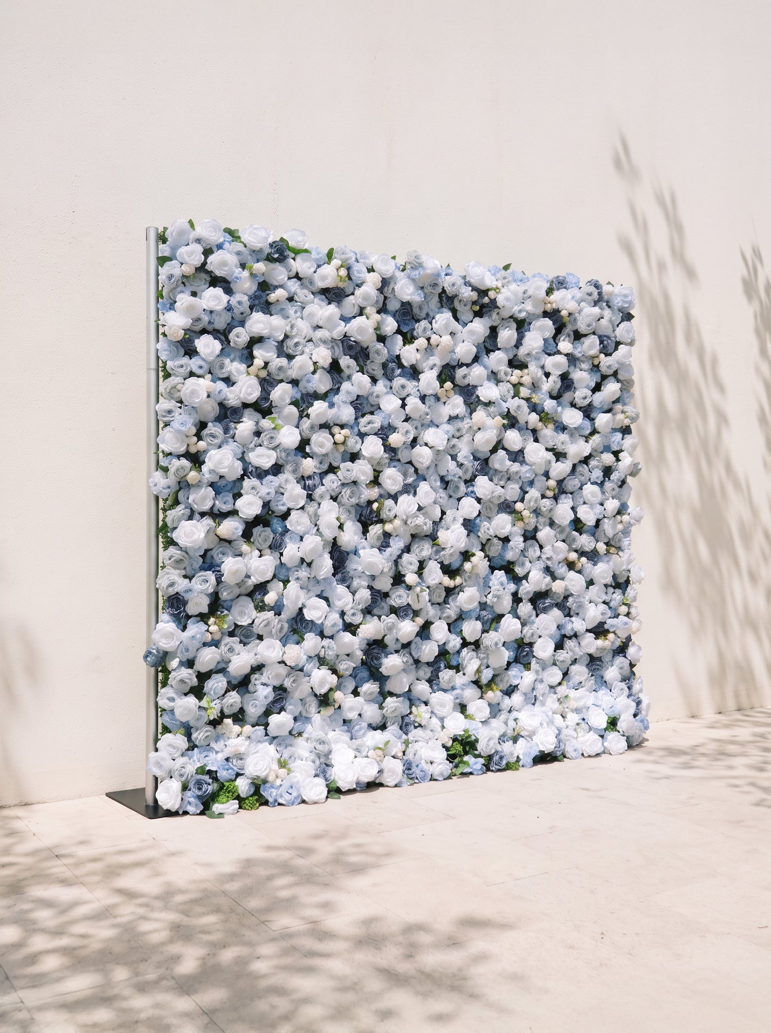Lioraria 5D Fabric Artificial rolling up curtain flower wall — left view