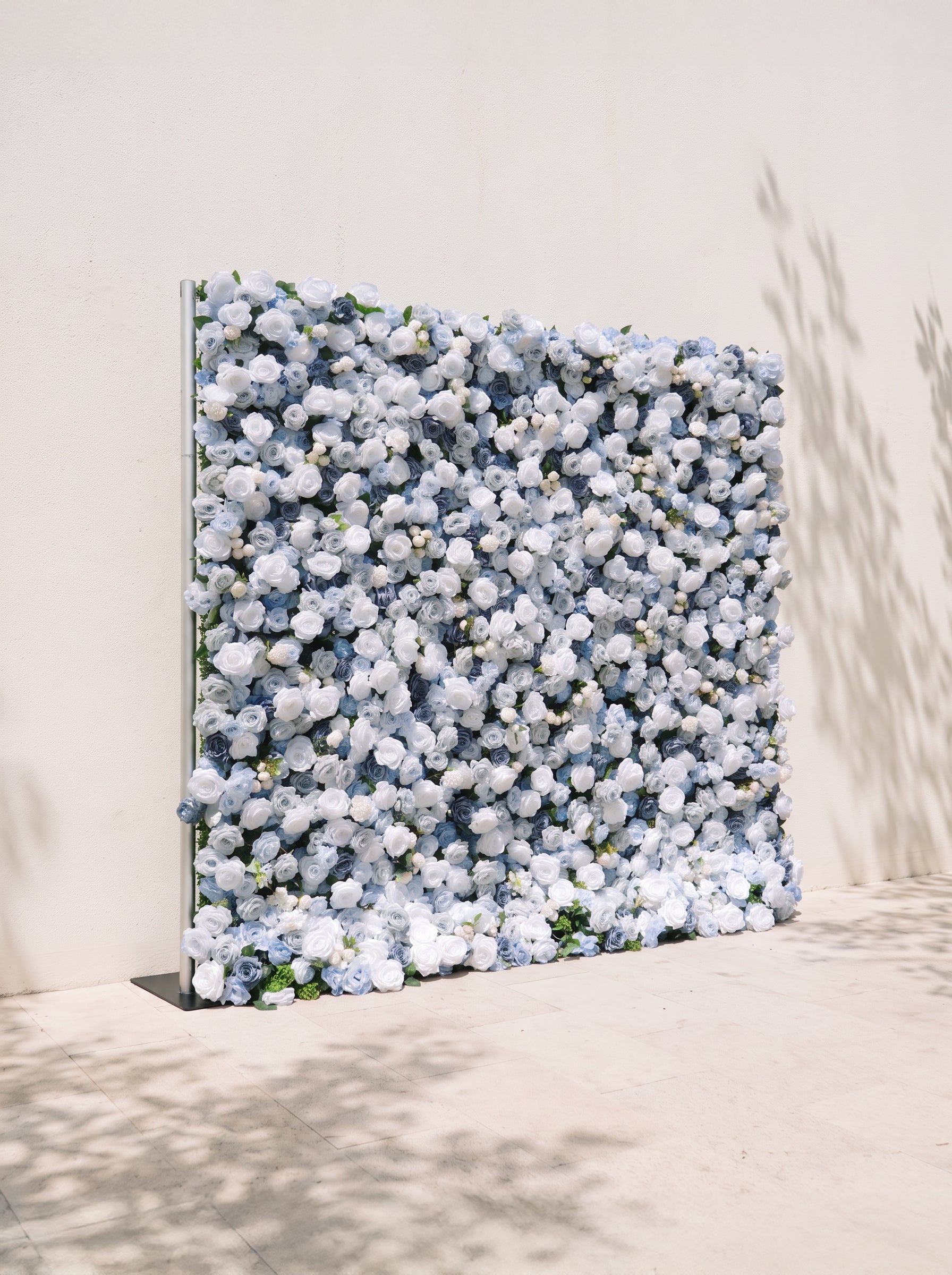 Lioraria 5D Fabric Artificial rolling up curtain flower wall — left view