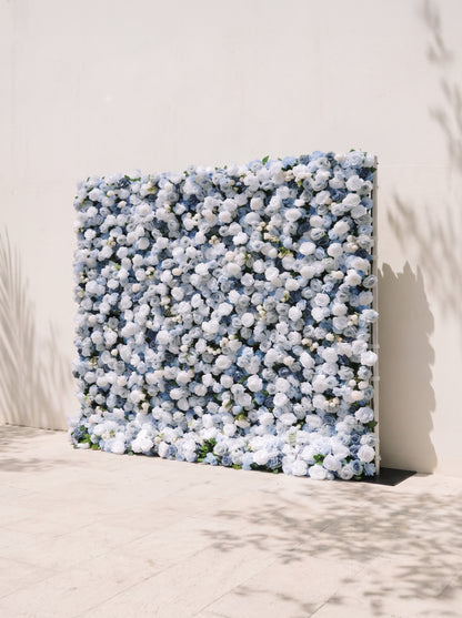 Lioraria 5D Fabric Artificial rolling up curtain flower wall — right view