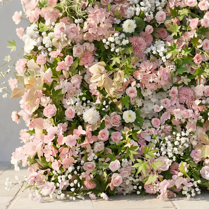 Livelia:Classic and Luxury 5D Pink&amp;White Flower Wall with Greenery for Weddings&amp;Event Decor livelia detail 2