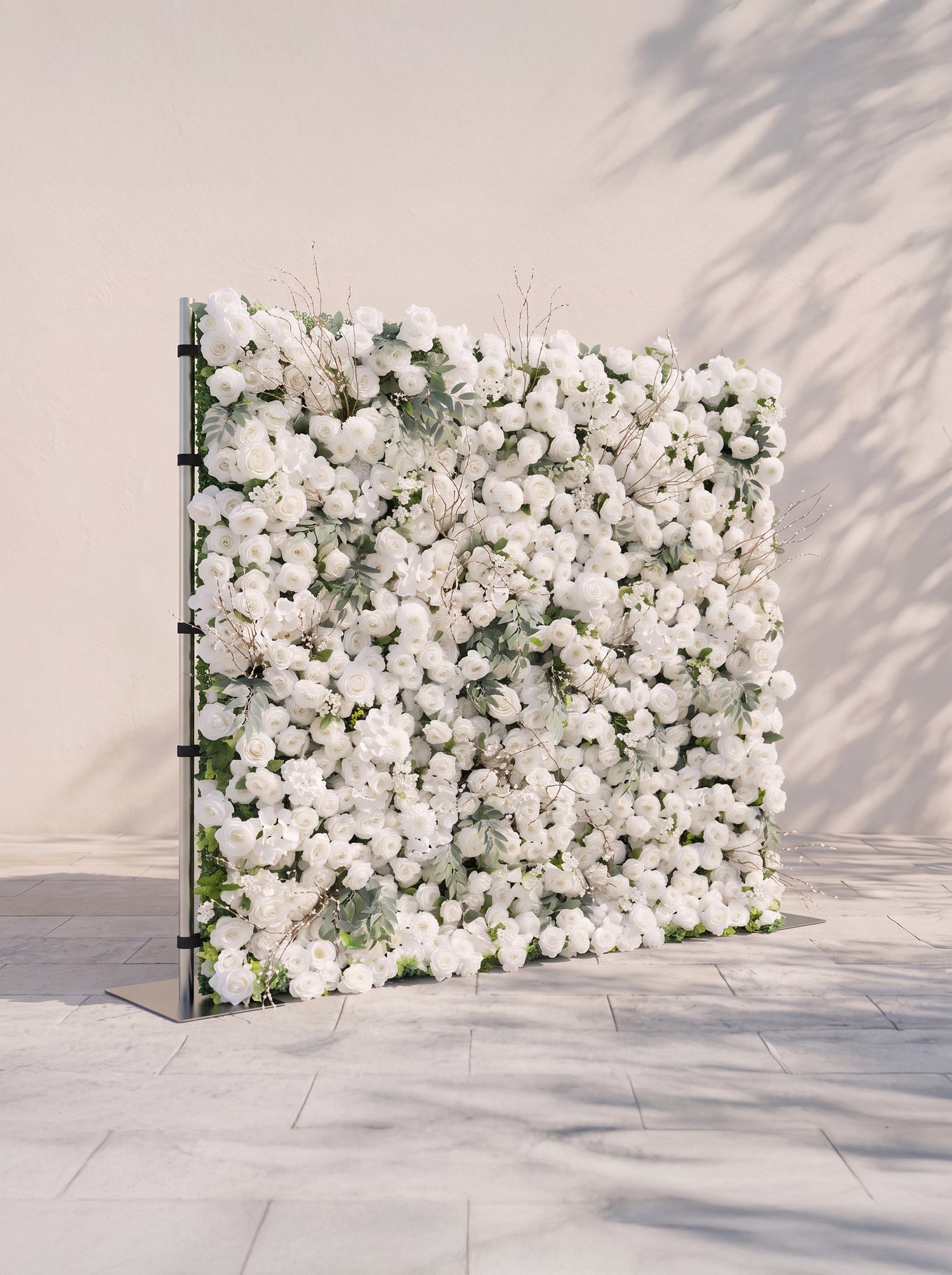 Livirae: 5D Fabric Artificial rolling up curtain flower wall — left view
