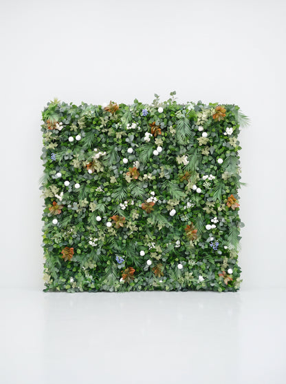 Livrella 5D Fabric Artificial rolling up curtain flower wall — white background view