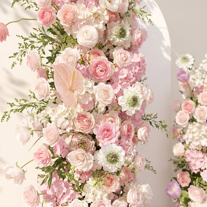 Pink Rose Tulip Calla Lily Wedding Background Arch KT Board Decorative Flower Row Excludes Frame