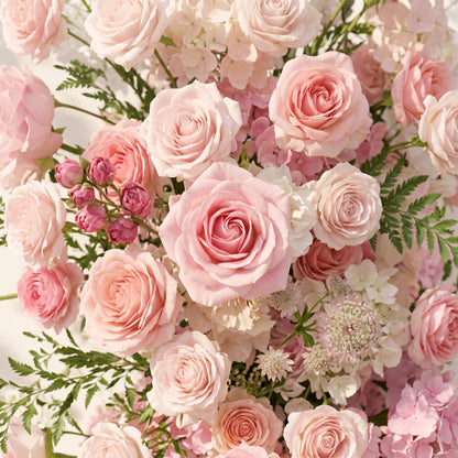 Pink Rose Tulip Calla Lily Wedding Background Arch KT Board Decorative Flower Row Excludes Frame
