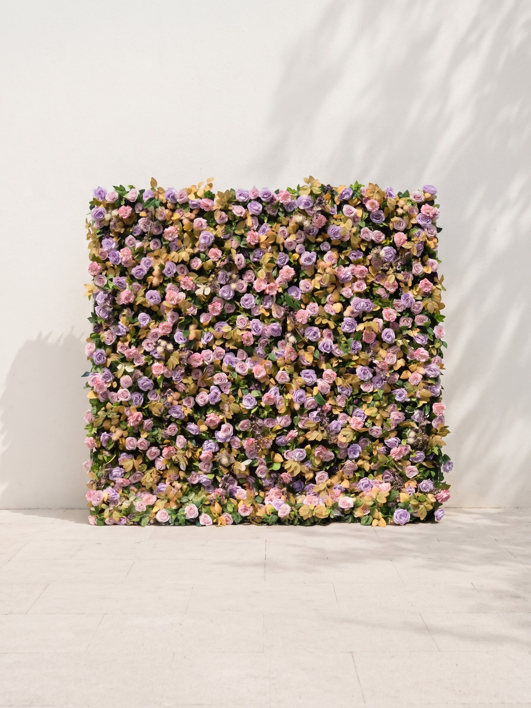 Lorlune 5D Fabric Artificial rolling up curtain flower wall — front view