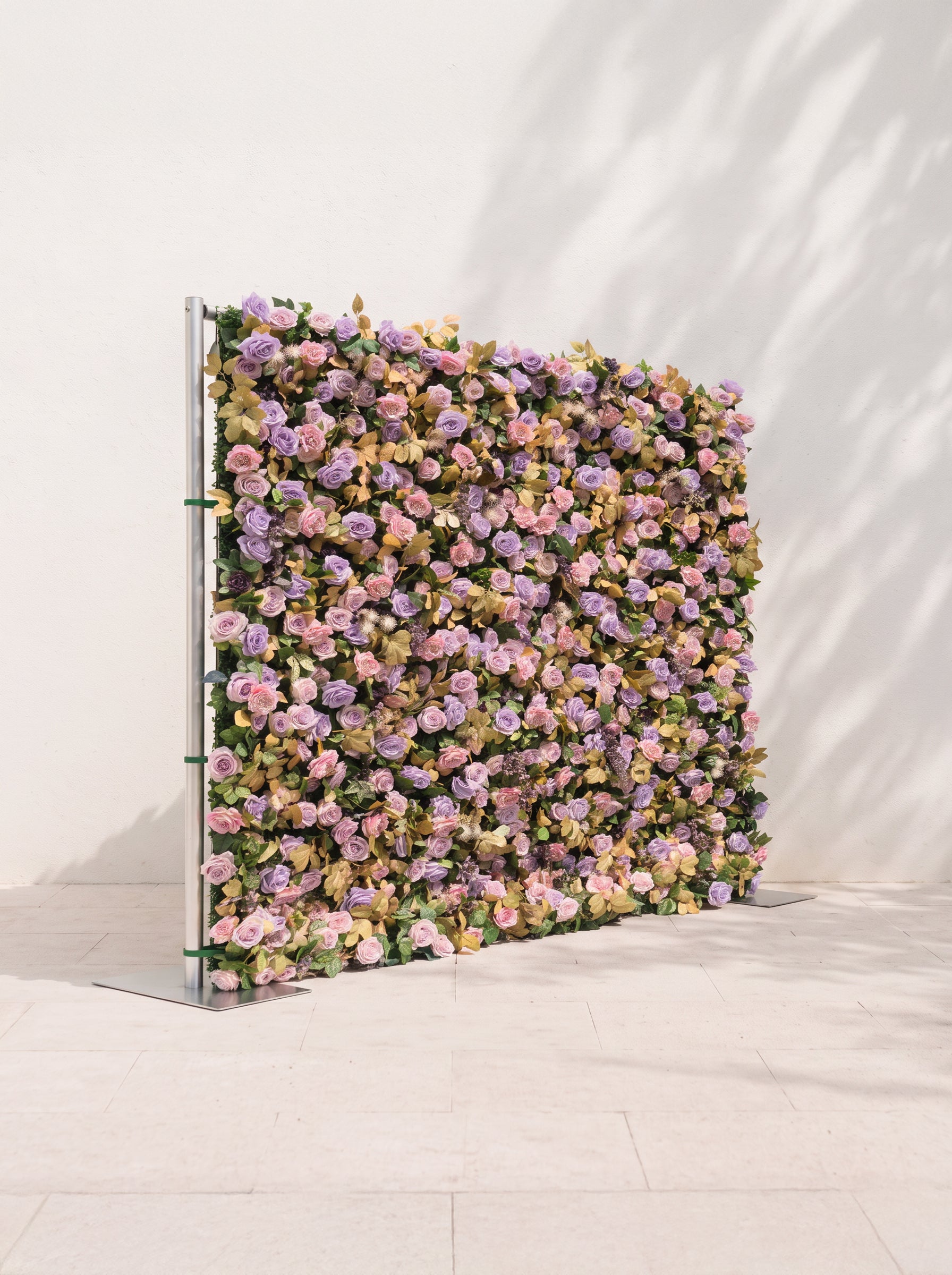 Lorlune 5D Fabric Artificial rolling up curtain flower wall — left view