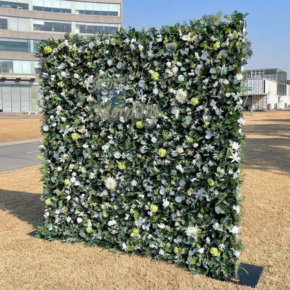 Lucy：New 5D Fabric Artificial rolling up curtain flower wall