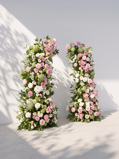 Lumena Luxury Horn Shaped Flower Arch with Frame for Wedding Party Event Backdrop Decoration — left view