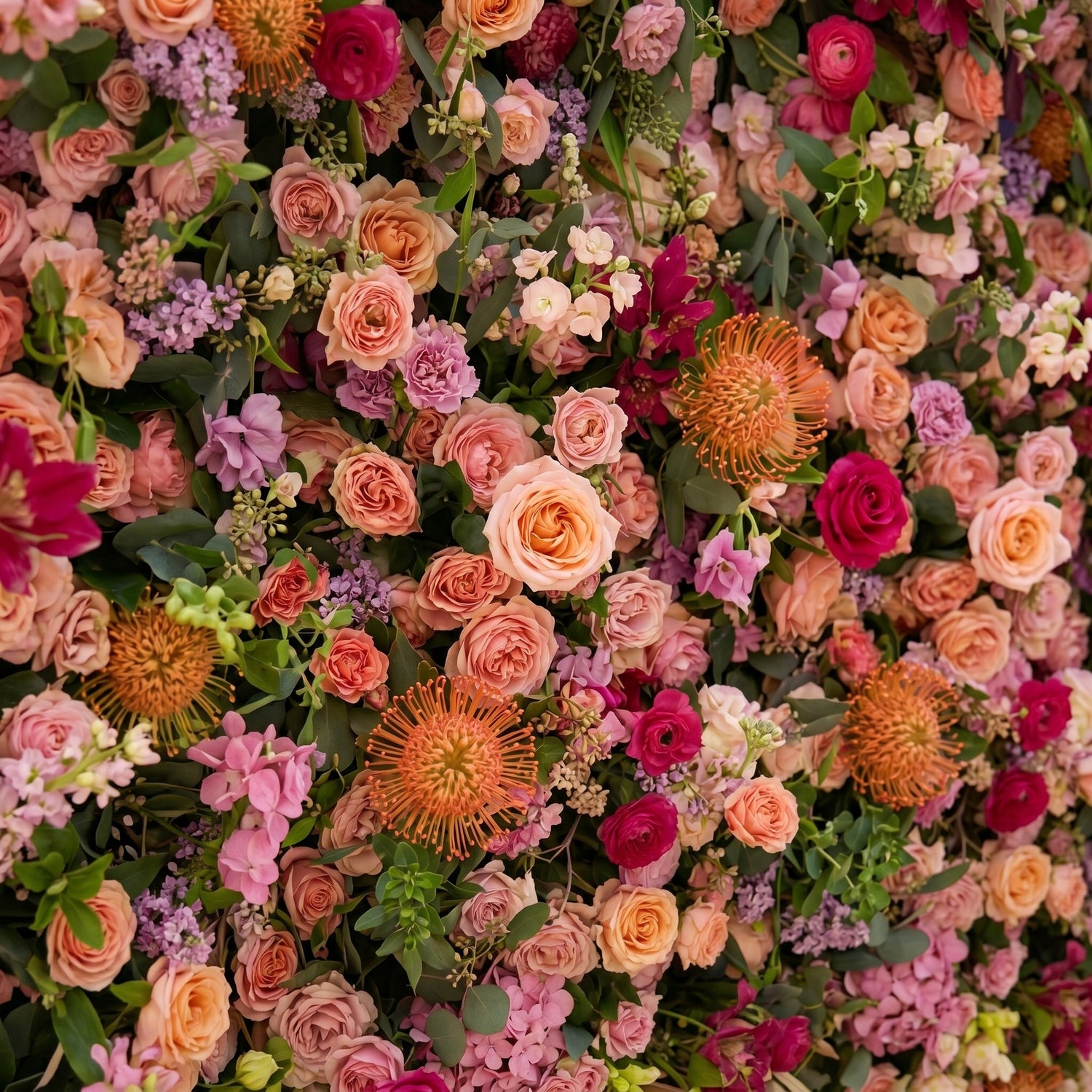 Lumvale:5D Boho Autumn Mixed Warm Tone Silk Rose Flower Wall Roll-Up Fabric Backdrop for Romantic Weddings &amp; Proposals