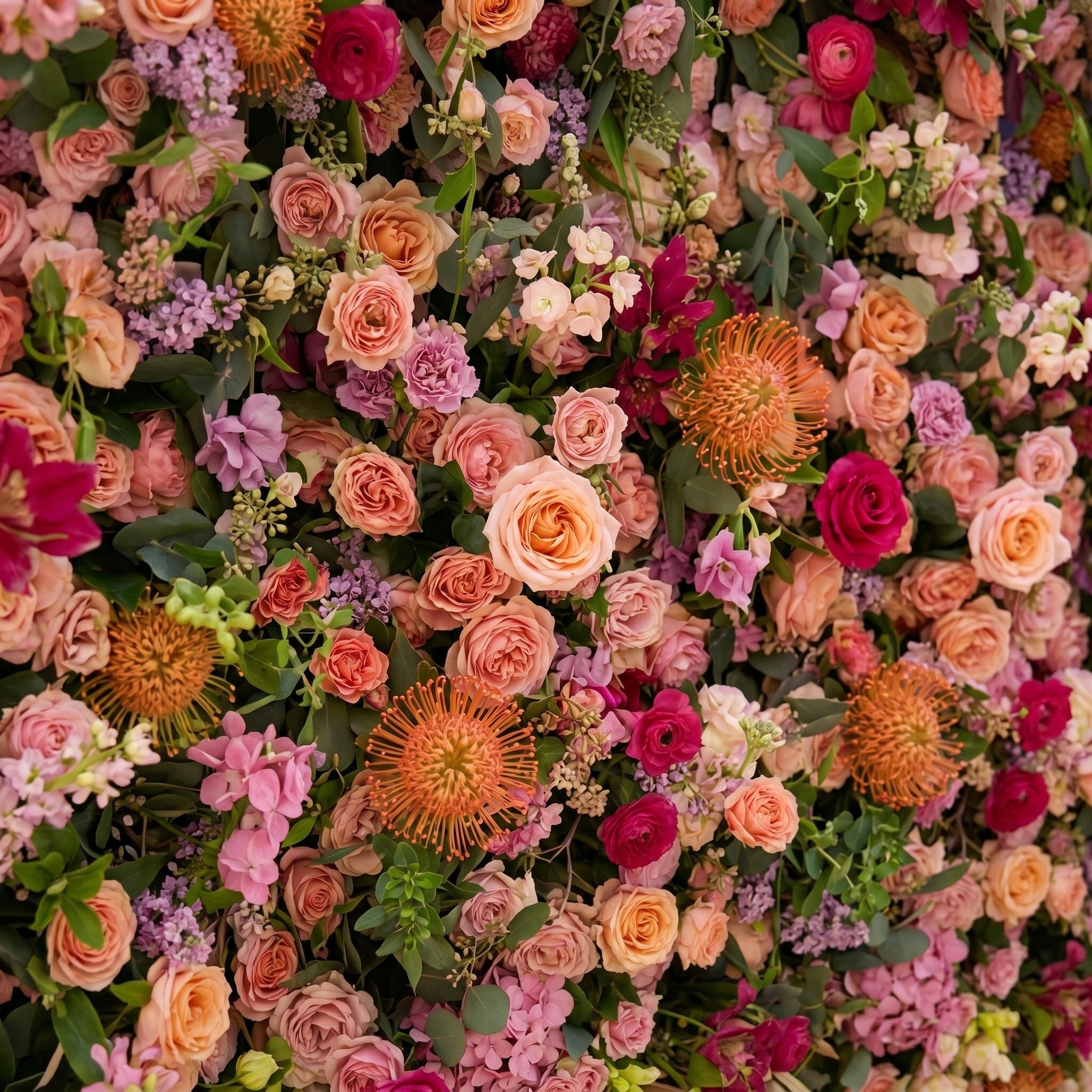 Lumvale:5D Boho Autumn Mixed Warm Tone Silk Rose Flower Wall Roll-Up Fabric Backdrop for Romantic Weddings &amp; Proposals