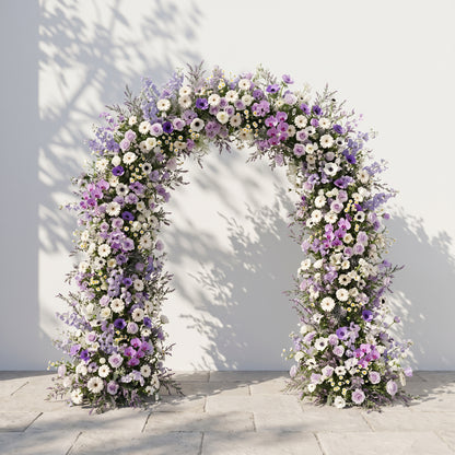 Lumvale flower arch: New Luxury Purple Floral Arch with Purple Roses and White Daisy Flower Arch for Weddings&amp;Events Decoration Incuding Frame