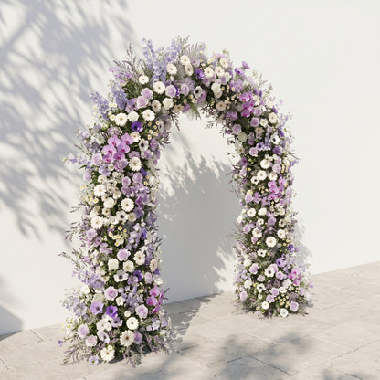 Lumvale flower arch: New Luxury Purple Floral Arch with Purple Roses and White Daisy Flower Arch for Weddings&amp;Events Decoration Incuding Frame
