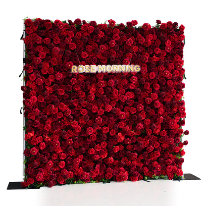 Luna Plus：3D Fabric Artificial rolling up curtain flower wall