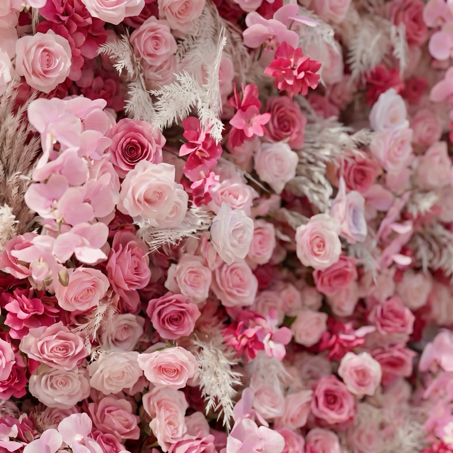 Lyrelloria:Luxury 5D Ombre Pink Silk Floral Wall Roll-Up Backdrop for Vibrant Romantic Weddings