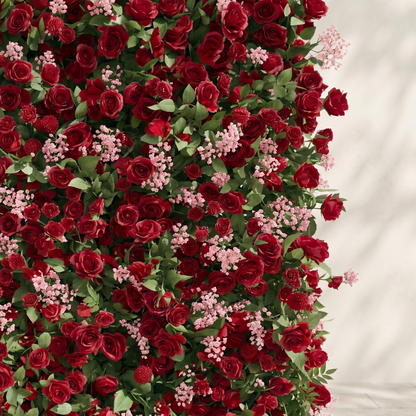 Maelmora: New Luxury 3D Red Roses Flower Wall with pink babybreath for Weddings&amp;Event Decor maelmora detail 1