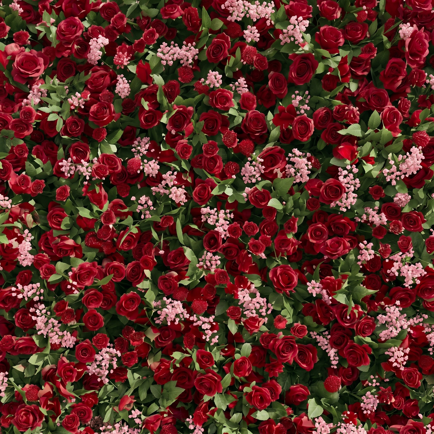 Maelmora: New Luxury 3D Red Roses Flower Wall with pink babybreath for Weddings&amp;Event Decor maelmora detail 2