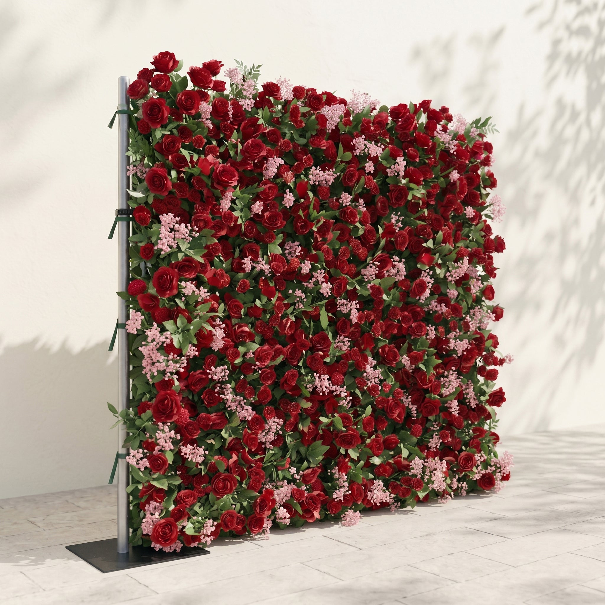 Maelmora: New Luxury 3D Red Roses Flower Wall with pink babybreath for Weddings&amp;Event Decor maelmora left