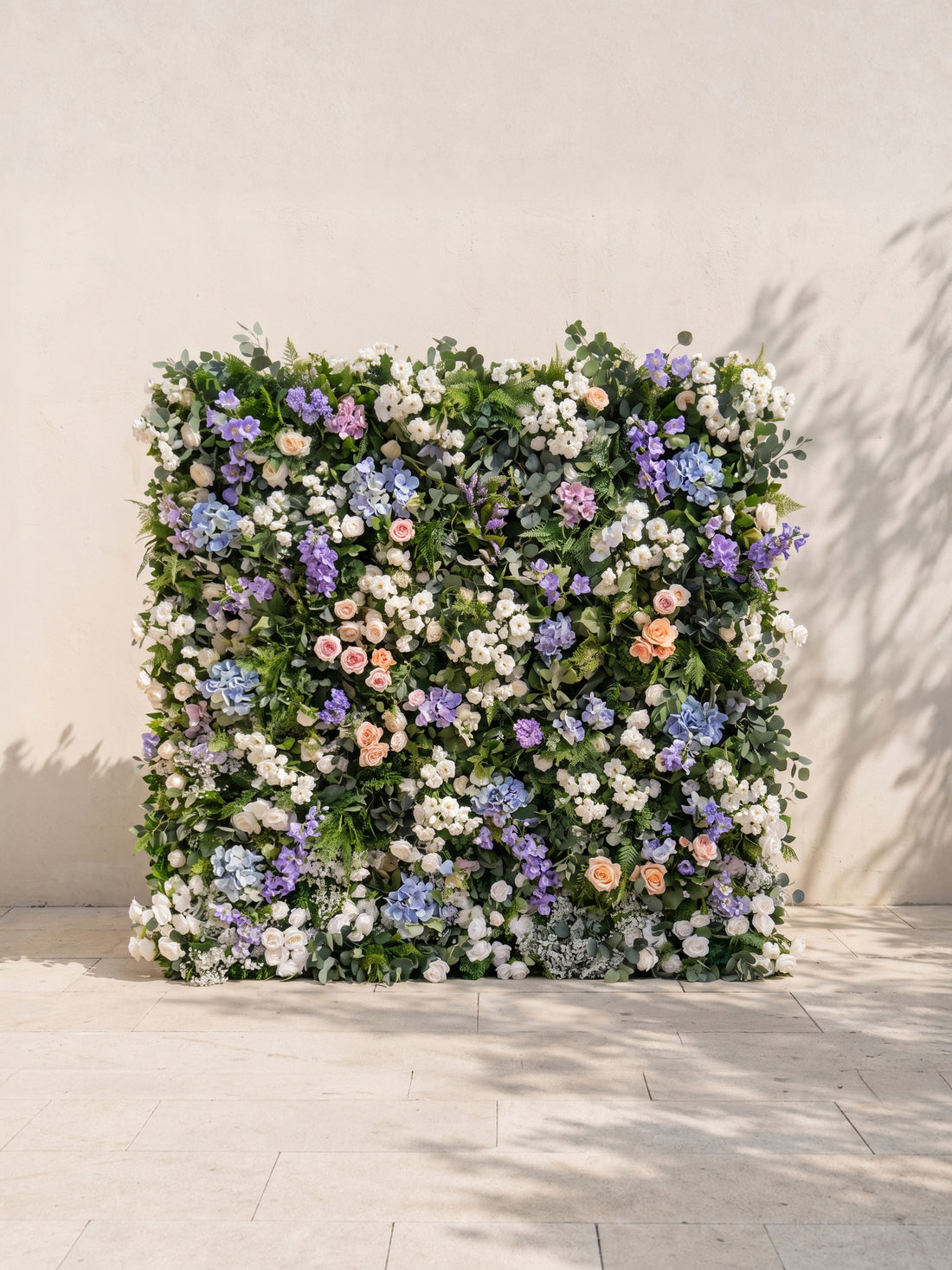 Malella : 5D Fabric Artificial rolling up curtain flower wall — front view