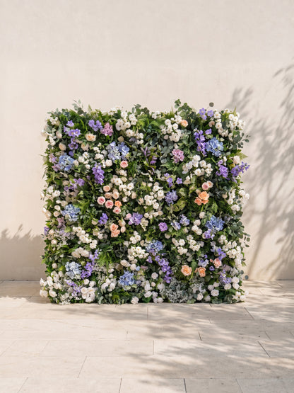 Malella : 5D Fabric Artificial rolling up curtain flower wall — front view